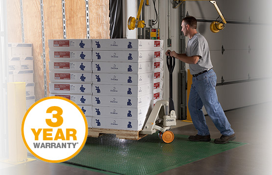 the hand pallet truck PTH features a 3-year warranty