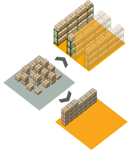 the WF stacker improves cube utilisation