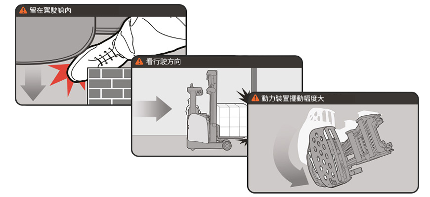 ESR 系列伸展型鏟車會顯示安全訊息