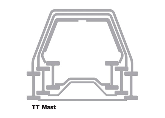 Mât triple télescopique avec chariot tridirectionnel TSP