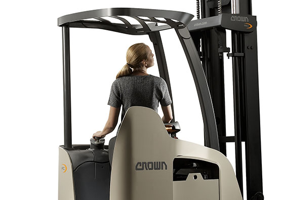 Stand-up forklift with third corner post